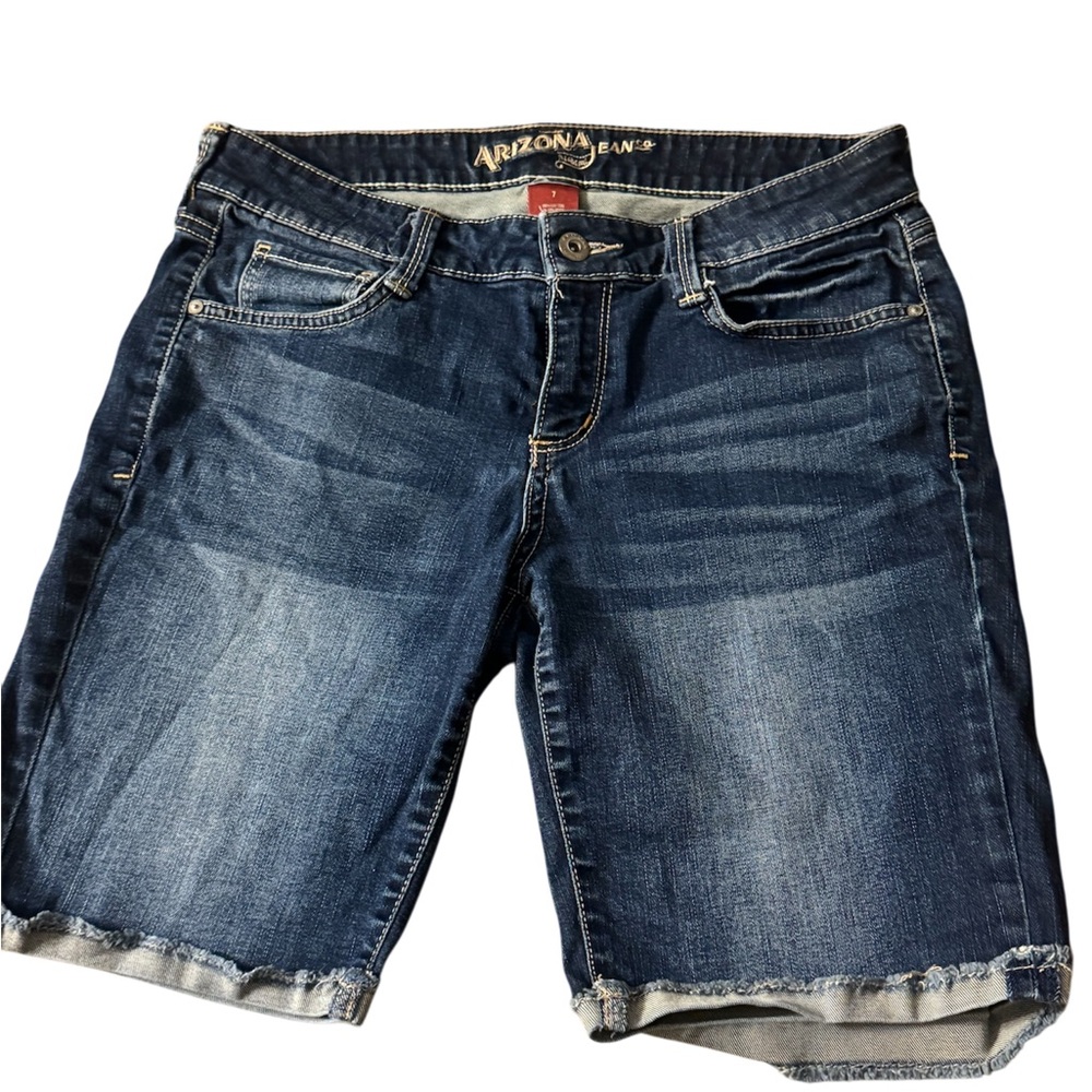 Arizona Jean Company Blue Jean Shorts with Raw Hem